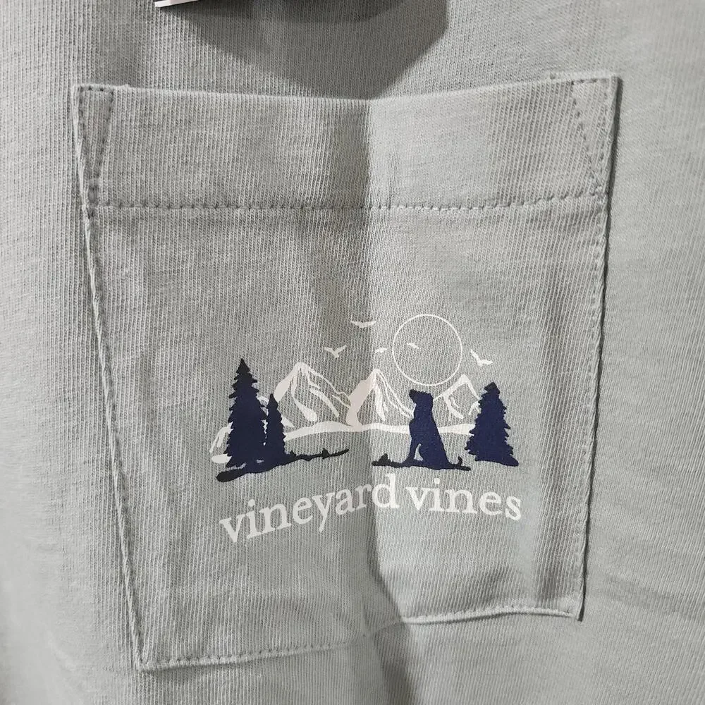 NWT Vineyard Vines Long Sleeve Pocket T Shirt Mountain Dog Mens XXL Outdoor - Picture 4 of 7